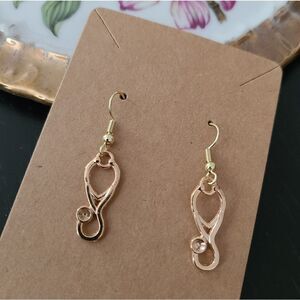 New Handcrafted Stethoscope Dangle Earrings on 14K Gold Plated Hooks